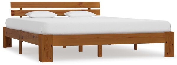 Bed Frame without Mattress Honey Brown 180x200cm Solid Wood Pine