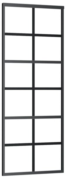 Sliding Door ESG Glass and Aluminium 76x205 cm Black