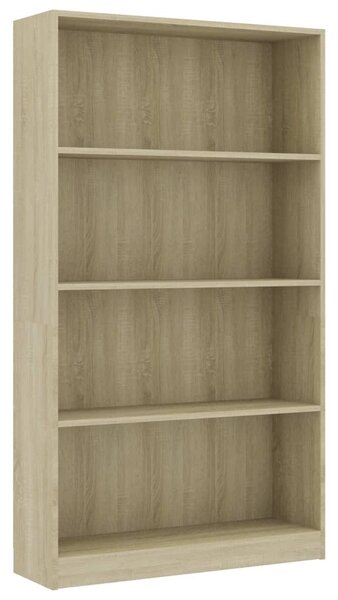 4-Tier Book Cabinet Sonoma Oak 80x24x142 cm Engineered Wood