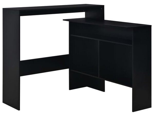 Bar Table with 2 Table Tops Black 130x40x120 cm