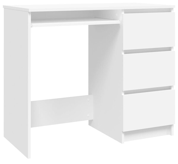 Desk White 90x45x76 cm Engineered Wood