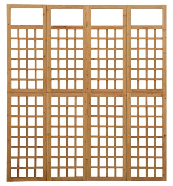 4-Panel Room Divider/Trellis Solid Fir Wood 161x180 cm