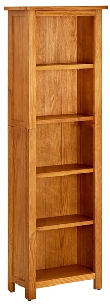 5-Tier Bookcase 45x22x140 cm Solid Oak Wood