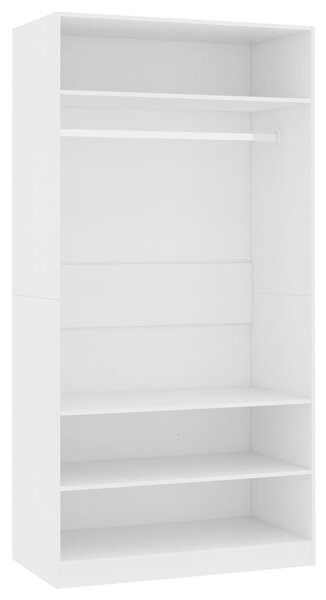 Wardrobe White 100x50x200 cm Engineered Wood