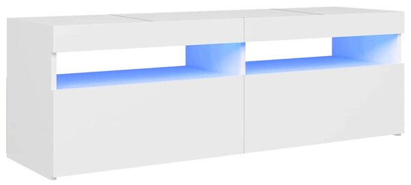 TV Cabinet with LED Lights White 120x35x40 cm