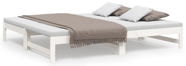 Pull-out Day Bed without Mattress White 2x(75x190) cm