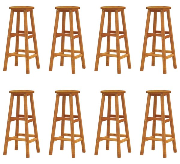 Bar Stools 8 pcs Solid Wood Acacia