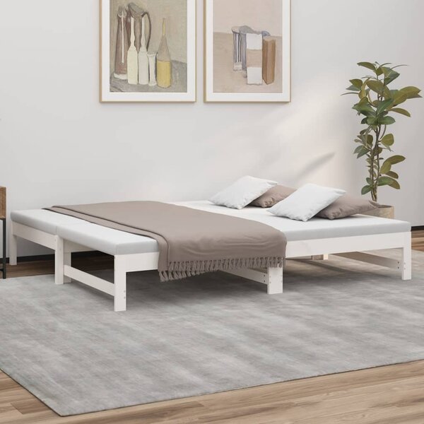 Pull-out Day Bed without Mattress White 2x(75x190) cm