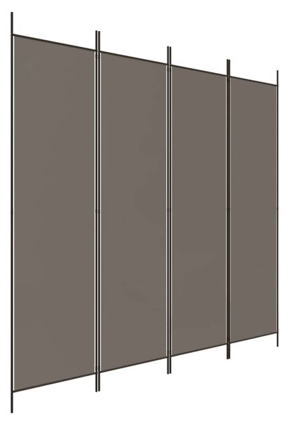 4-Panel Room Divider Anthracite 200x200 cm Fabric