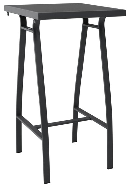 Garden Bar Table Black 60x60x110 cm Tempered Glass