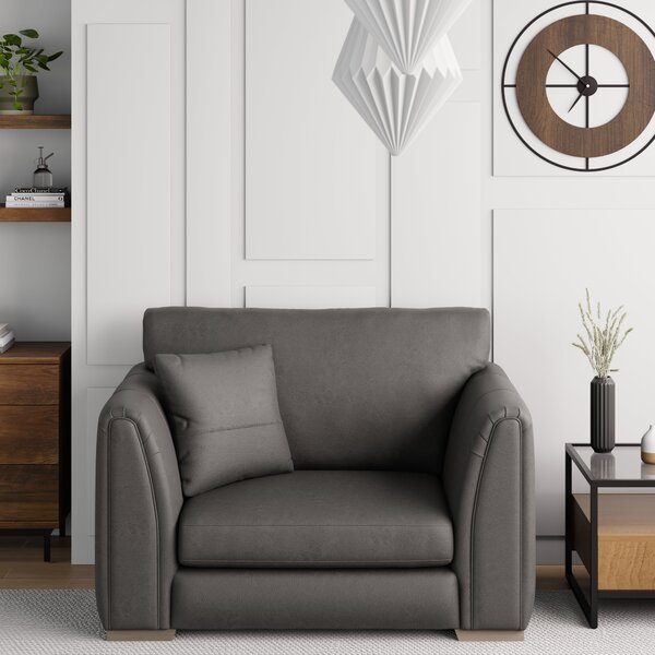 Austin Faux Leather Snuggle Chair Grey