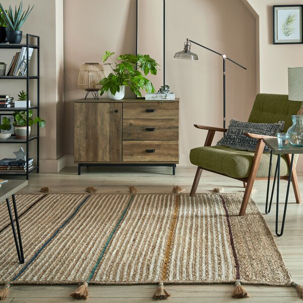 Braided Flatweave Rug Brown