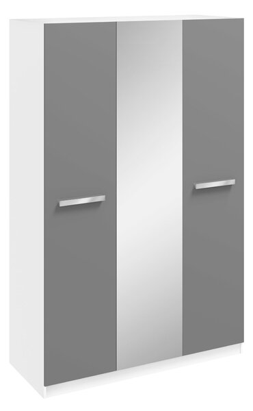 Moritz 3 Door Mirrored Wardrobe White