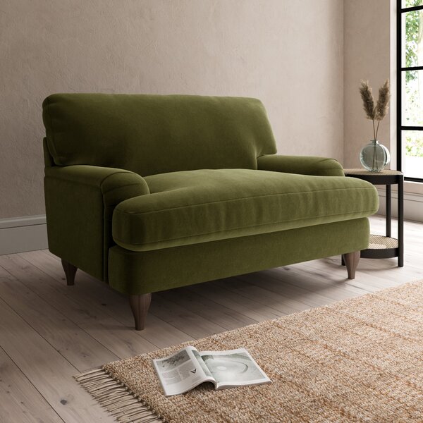 Darwin Luxury Velvet Snuggle Chair Luxury Velvet Olive