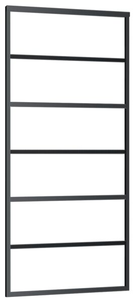 Sliding Door ESG Glass and Aluminium 90x205 cm Black