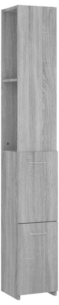 Bathroom Cabinet Grey Sonoma 25x26.5x170 cm Engineered Wood