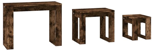 Nesting Tables 3 pcs Smoked Oak Engineered Wood