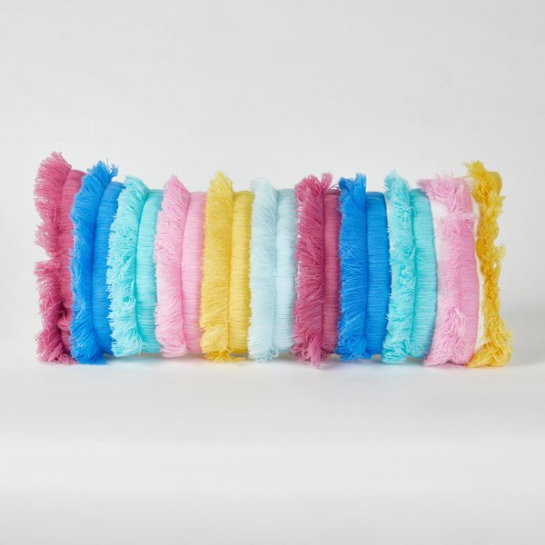Elements Rainbow Cushion Blue, Yellow and Pink