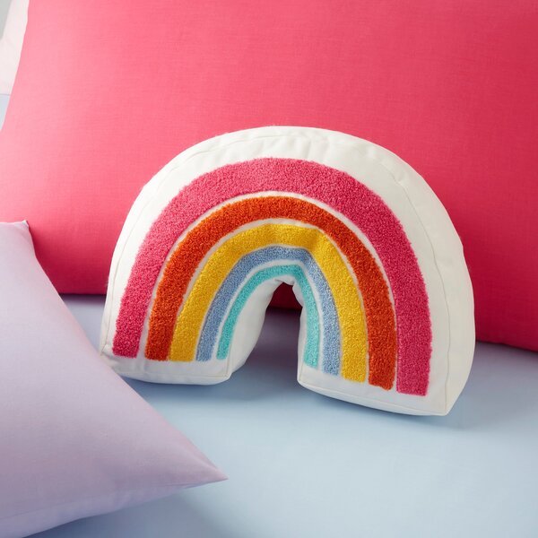 Elements Rainbow 3D Cushion Red, Yellow and White