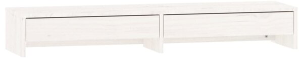 Monitor Stand White 100x27x15 cm Solid Wood Pine