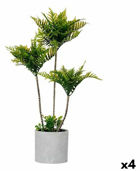 Decorative Plant Palm tree 20 x 70 x 20 cm Grey Cement Green Plastic (4 Units)