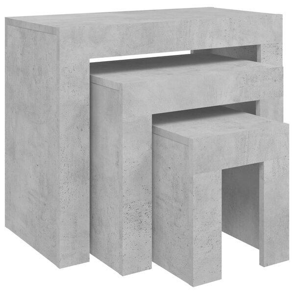 Nesting Coffee Tables 3 pcs Concrete Grey Engineered Wood