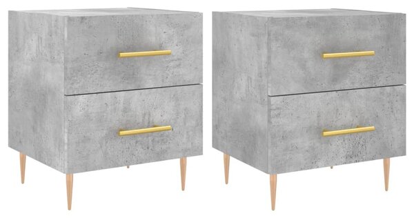 Bedside Cabinets 2 pcs Concrete Grey 40x35x47.5 cm Engineered Wood