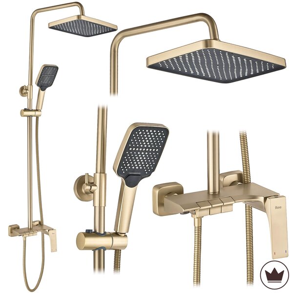 Shower set PREMIUM REA JOE Brush Gold