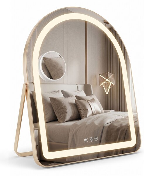 Mirror LED GLAM L.Gold 40x45cm