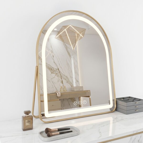 Mirror LED GLAM L.Gold 40x45cm