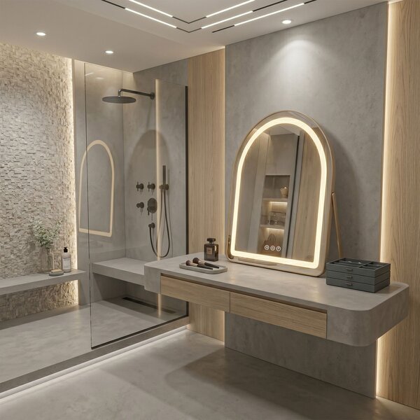 Mirror LED GLAM L.Gold 40x45cm