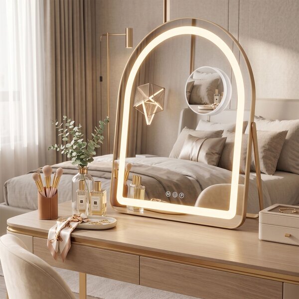 Mirror LED GLAM L.Gold 40x45cm