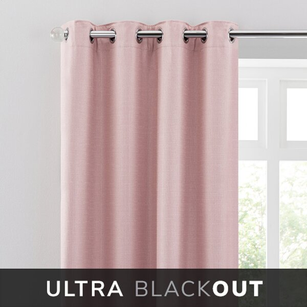 Montreal Thermal Blackout Ultra Blush Eyelet Curtains Blush Pink