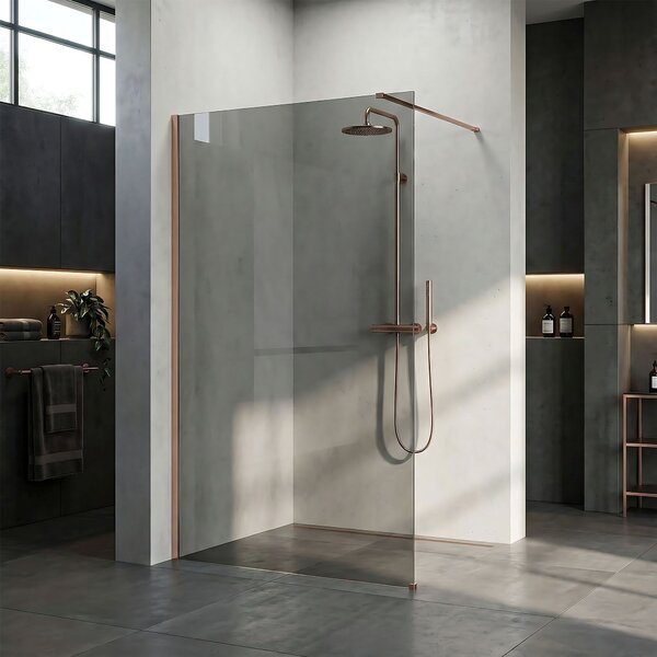 Shower screen Rea Flexi Grey / Brush Copper 110