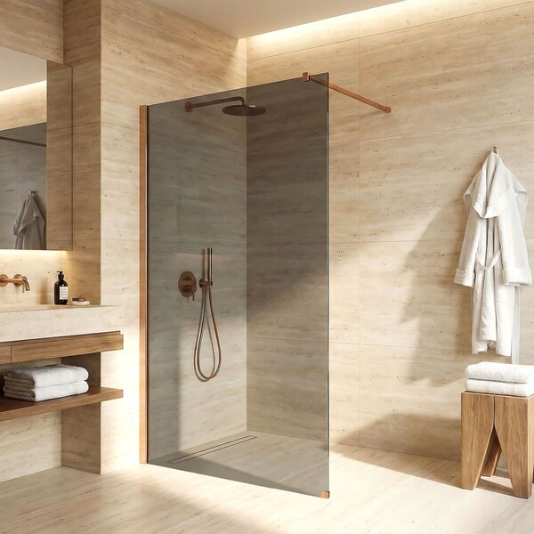 Shower screen Rea Flexi Grey / Brush Copper 110