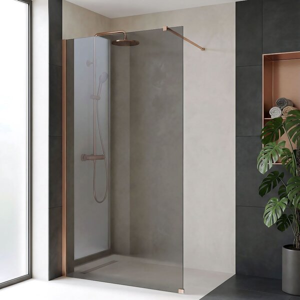 Shower screen Rea Flexi Grey / Brush Copper 110