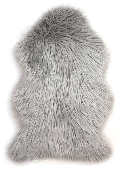 Single Pelt Faux Sheepskin Rug Grey