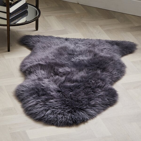 Single Pelt Sheepskin Rug Charcoal