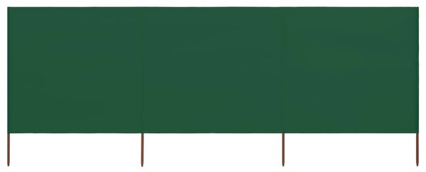 3-panel Wind Screen Fabric 400x80 cm Green