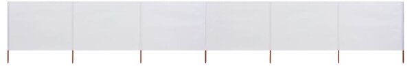 6-panel Wind Screen Fabric 800x120 cm Sand White