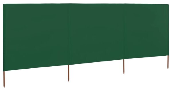 3-panel Wind Screen Fabric 400x80 cm Green