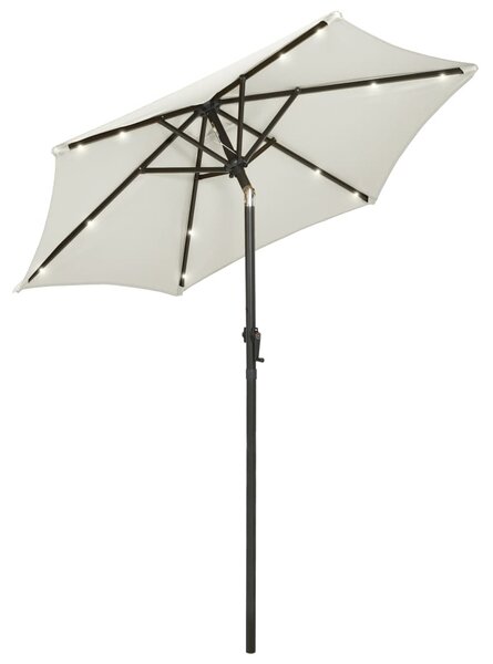 Garden Parasol with LED Lights Sand 200x211 cm Aluminium