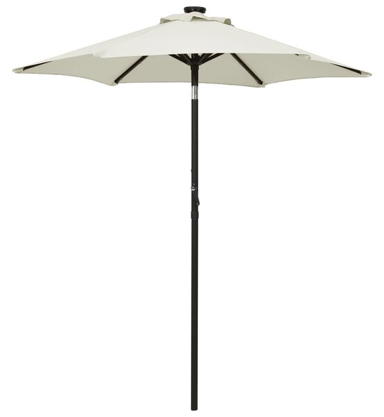 Garden Parasol with LED Lights Sand 200x211 cm Aluminium