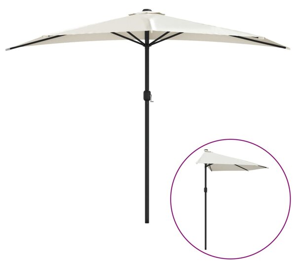 Garden Parasol with Aluminium Pole Sand 300x155 cm Half