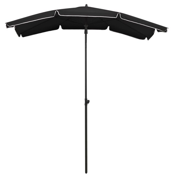 Garden Parasol with Pole 200x130 cm Black