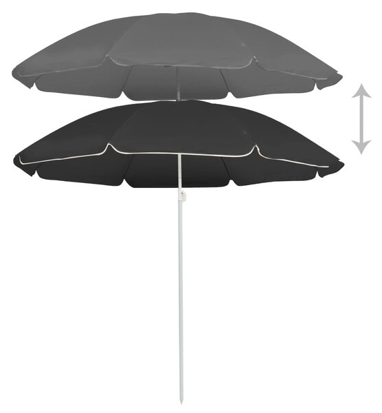 Garden Parasol with Steel Pole Anthracite 180 cm