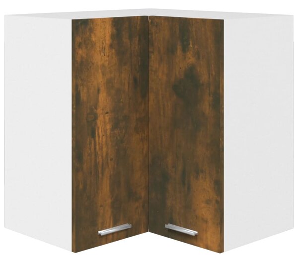 Hanging Corner Cabinet Smoked Oak 57x57x60 cm Engineered Wood