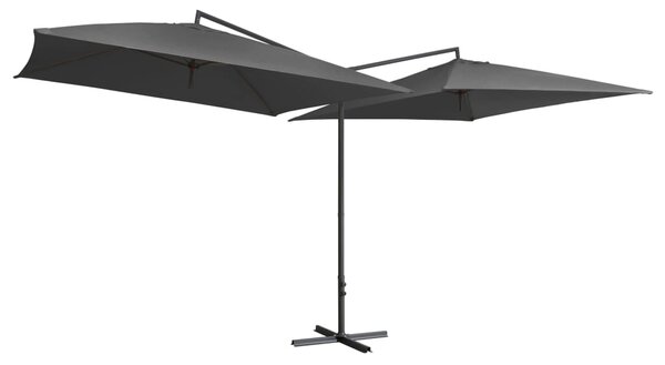 Double Parasol with Steel Pole 250x250 cm Anthracite