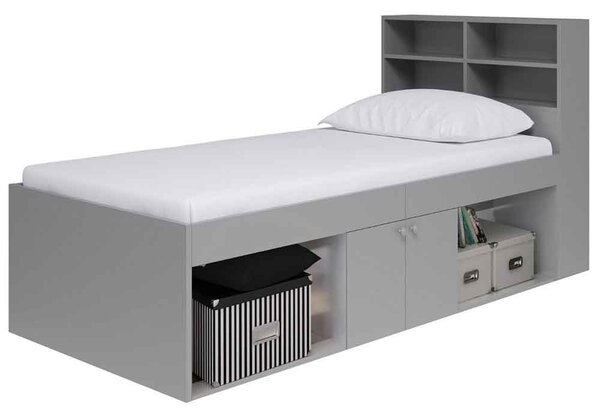 Jasper Wooden Low Single Bed In Grey