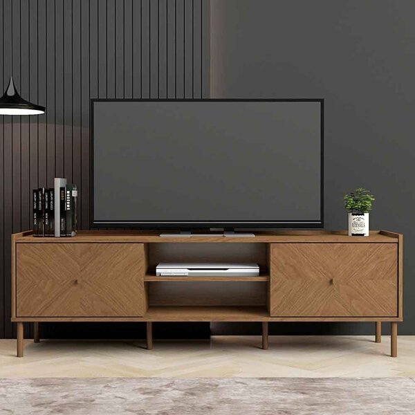 Ilford Wooden TV Stand With 2 Doors In Light Oak
